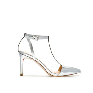 Zara, laminated high heel sandals with ankle straps, EGP 399