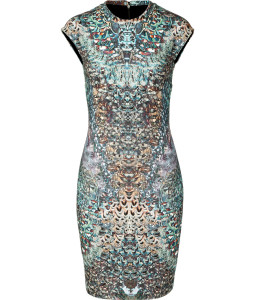 Alexander Mcqueen, feather pattern dress, LE 2,790, available at Villa Baboushka