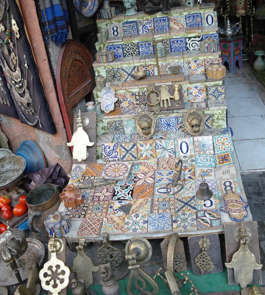Tiles and brass work are trademarks of Morocco